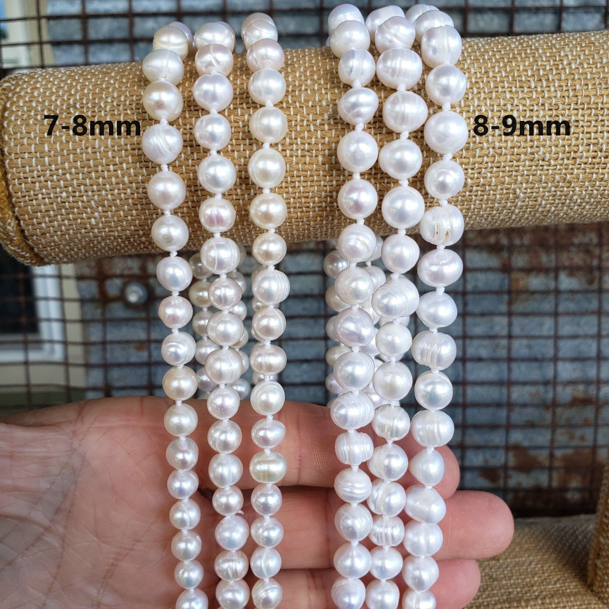 60 Large Freshwater Pearl Necklace Genuine Freshwater Pearl