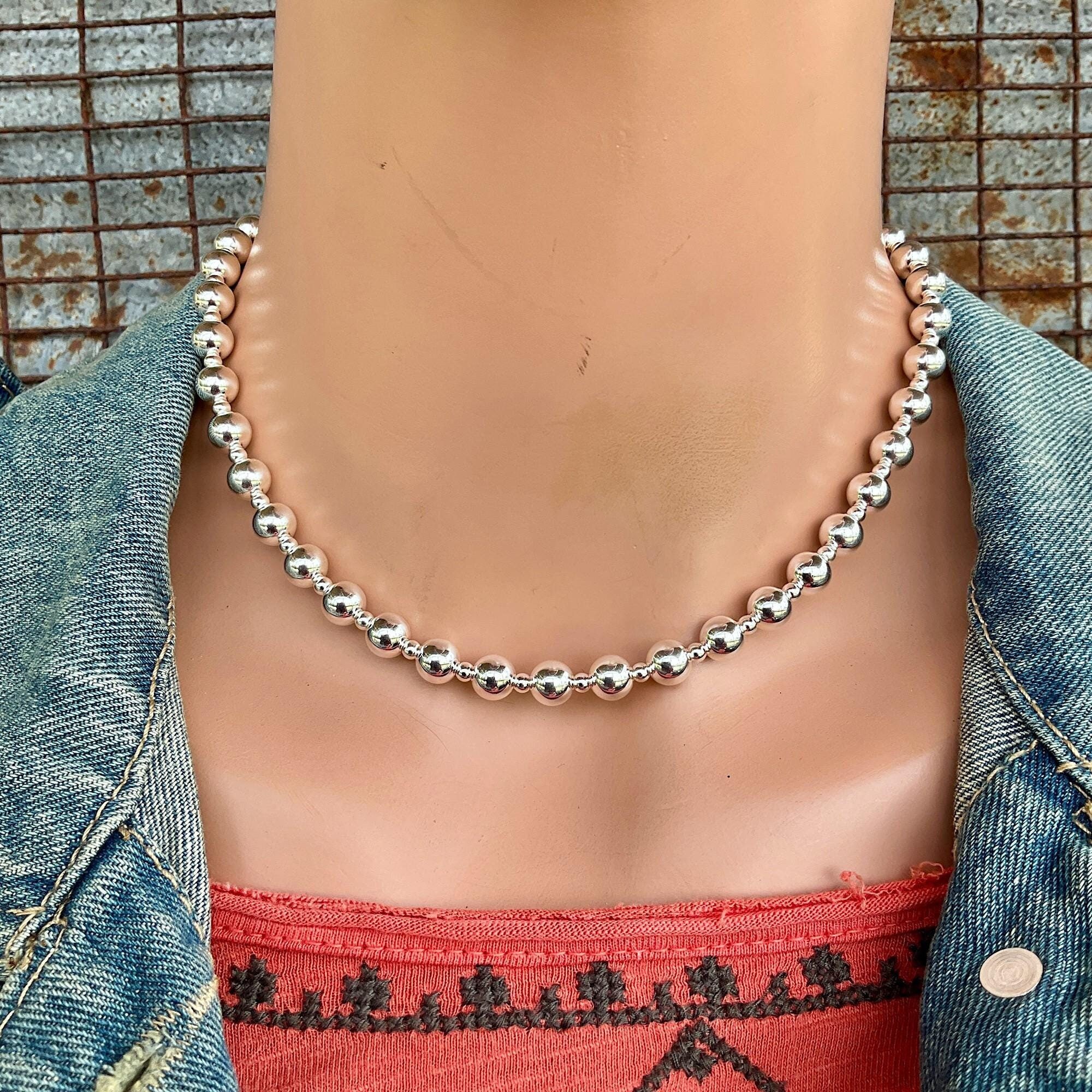 CHIEKO+ big ball necklace silver Ball Necklace Chain ol\u0027 10mm 