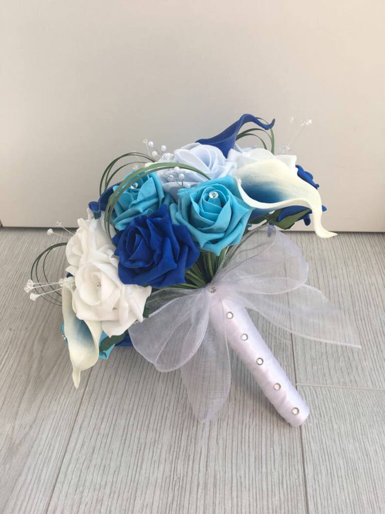 Artificial flowers bride wedding bouquet calla lily foam roses Etsy