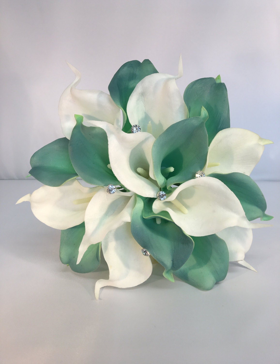 Calla Lily bridesmaid bouquet real touch wedding flowers white Etsy