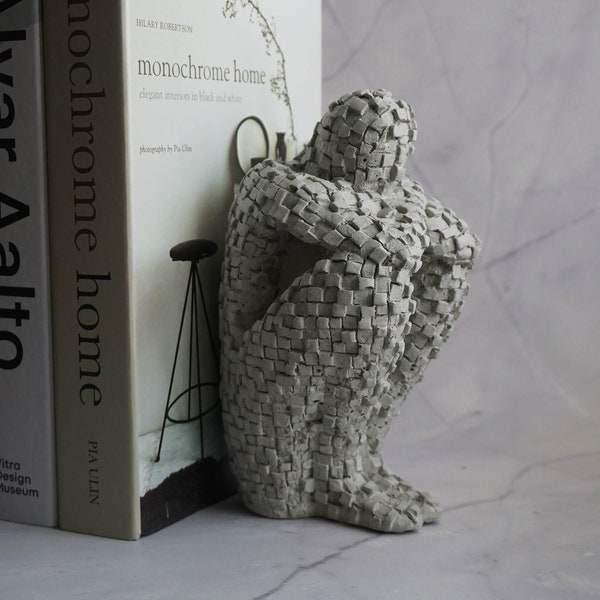 Large Concrete Man Sculpture | Bookend | Thinker