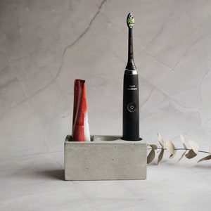 Concrete Toothbrush Holder | Electric toothbrush | Toothpaste