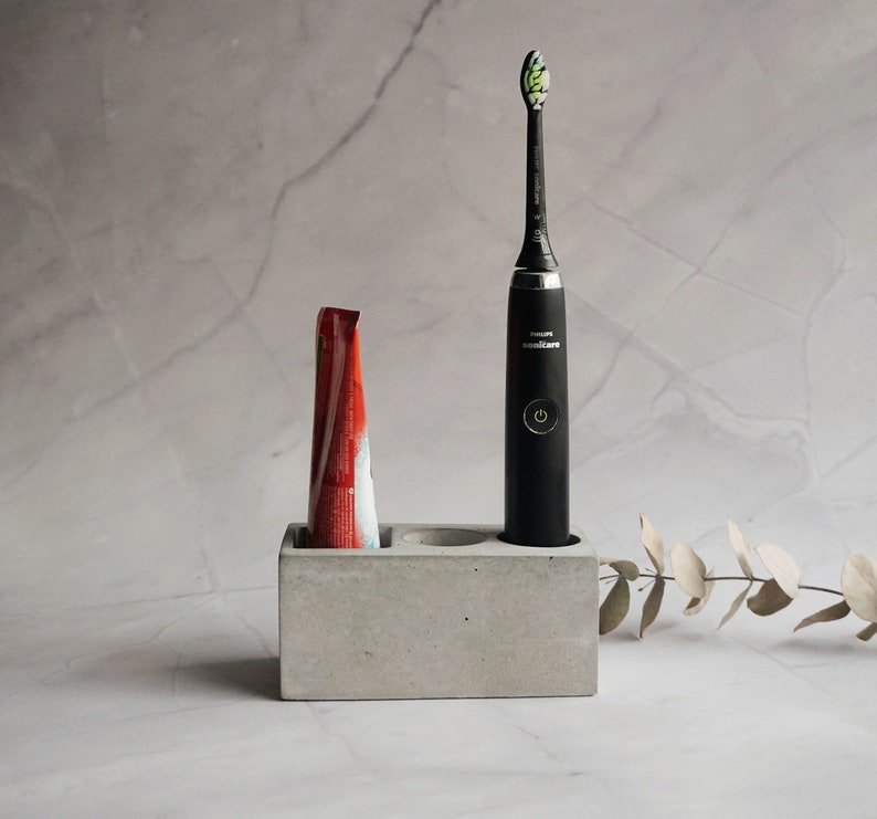 Concrete Toothbrush Holder | Electric toothbrush | Toothpaste
