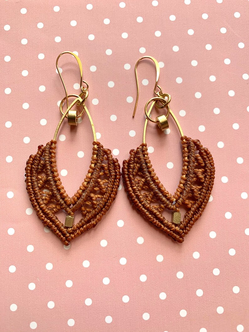 Blue Bohemian Earrings Statement Earrings Dangle Earrings Macrame Jewelry Hippie Earrings Micro Macrame Marquise Macrame Earrings