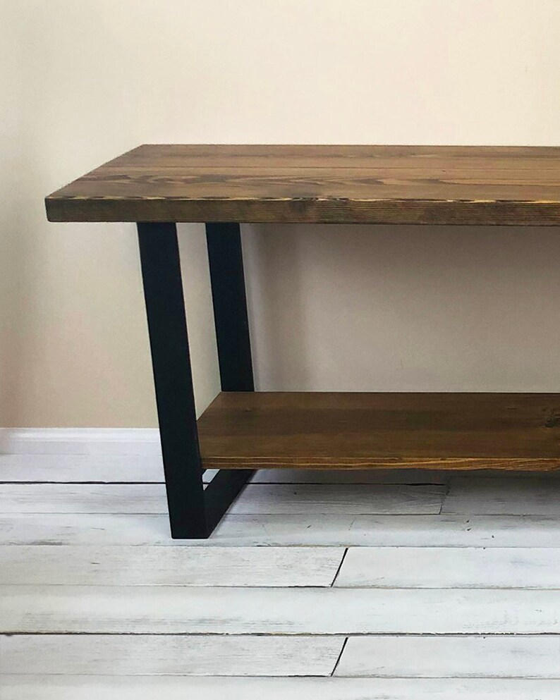 Entryway Bench with Steel Legs Shoe Storage Bench Solid Etsy