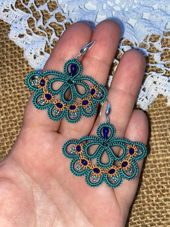 Free tatting pattern earrings  FairyLace  pattern for tatters  handmade