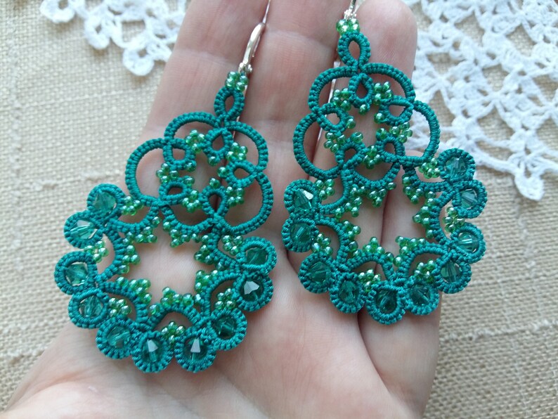 Tatting Jewelry Lace Earrings lamia Jewellery Etsy