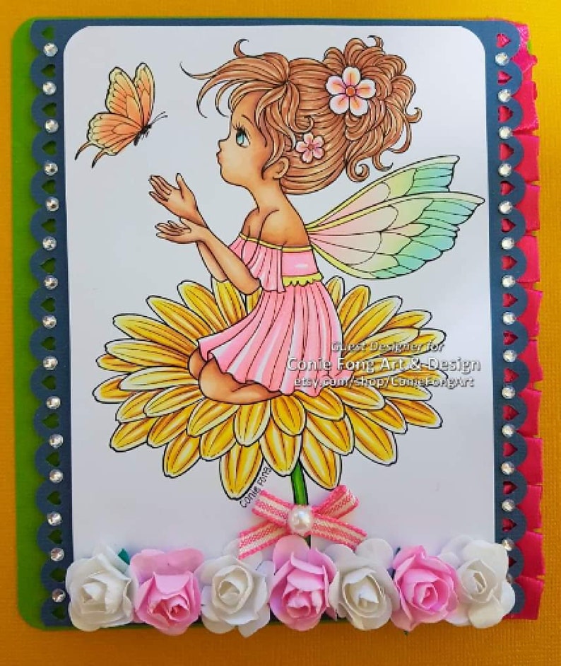 Digital Stamp Digi Stamp digistamp flutterby Daisy Conie image 5