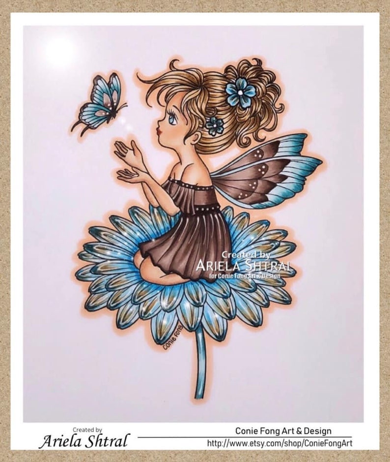 Digital Stamp Digi Stamp digistamp flutterby Daisy Conie image 4