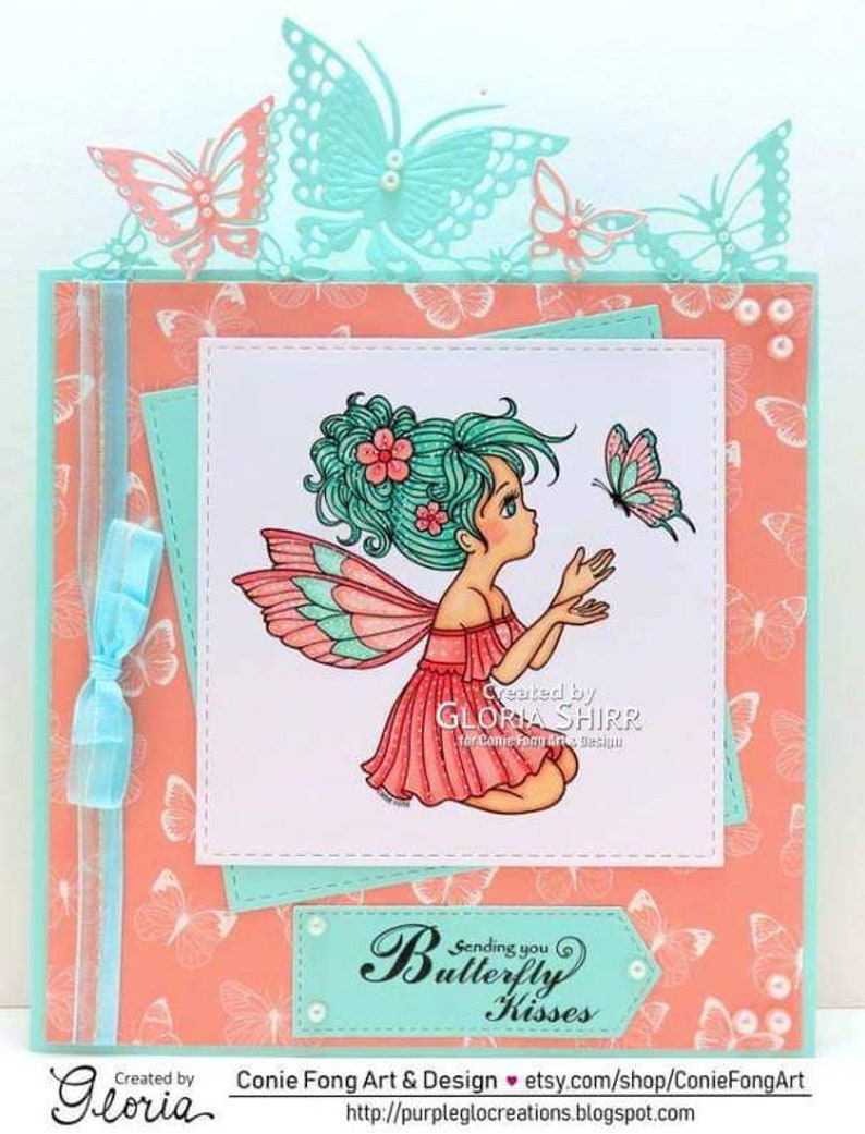 Digital Stamp Digi Stamp digistamp flutterby Daisy Conie image 2