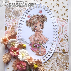 Digital Stamp, Digi Stamp, digistamp, Molly's Basket of Love, Molly Fairy bundle by Conie Fong, girl, flower, birthday, get well, sympathy image 4