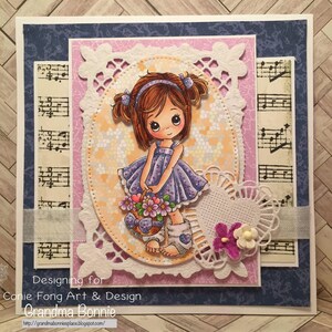 Digital Stamp, Digi Stamp, digistamp, Molly's Basket of Love, Molly Fairy bundle by Conie Fong, girl, flower, birthday, get well, sympathy image 3