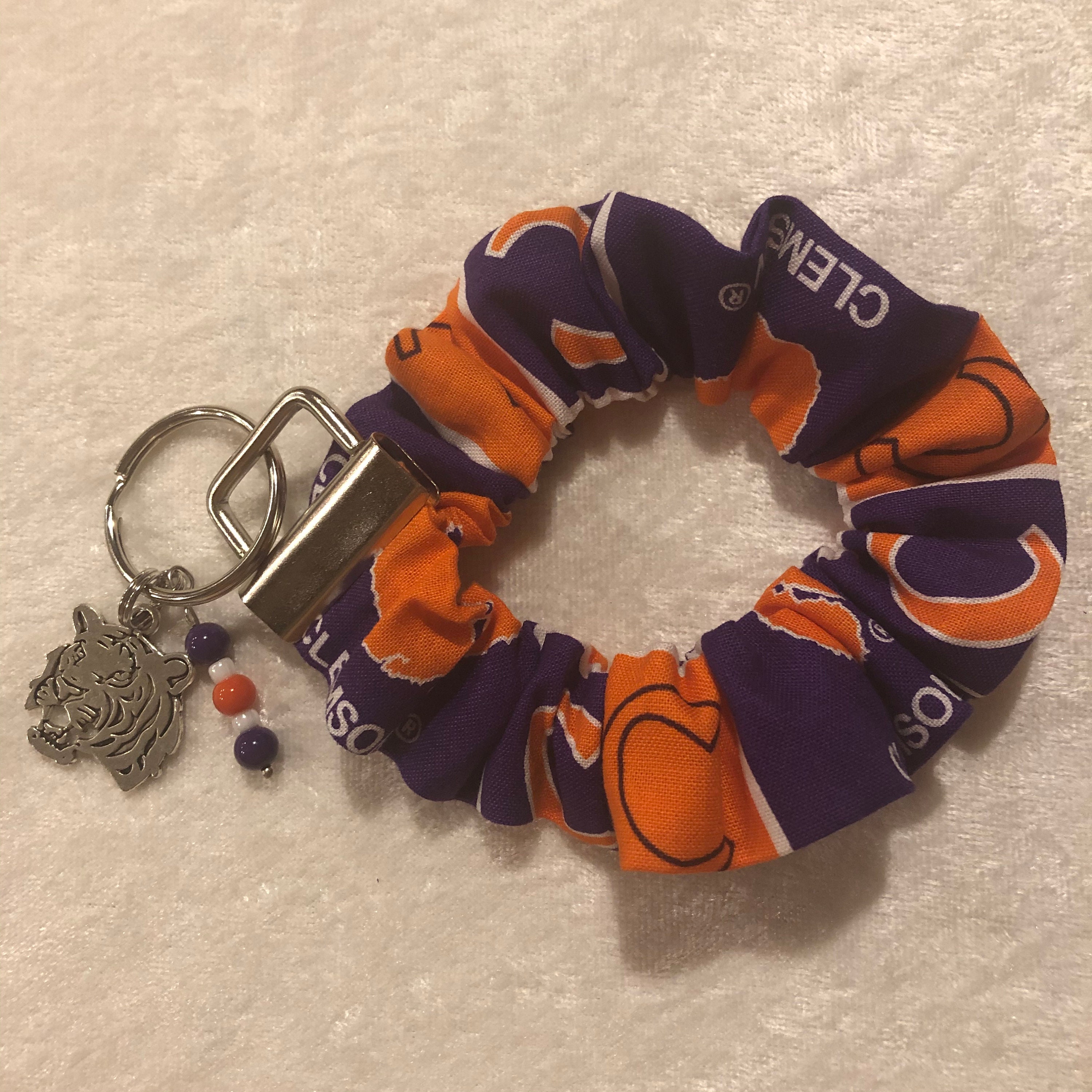 Clemson Tigers Scrunchie Key Chain Etsy