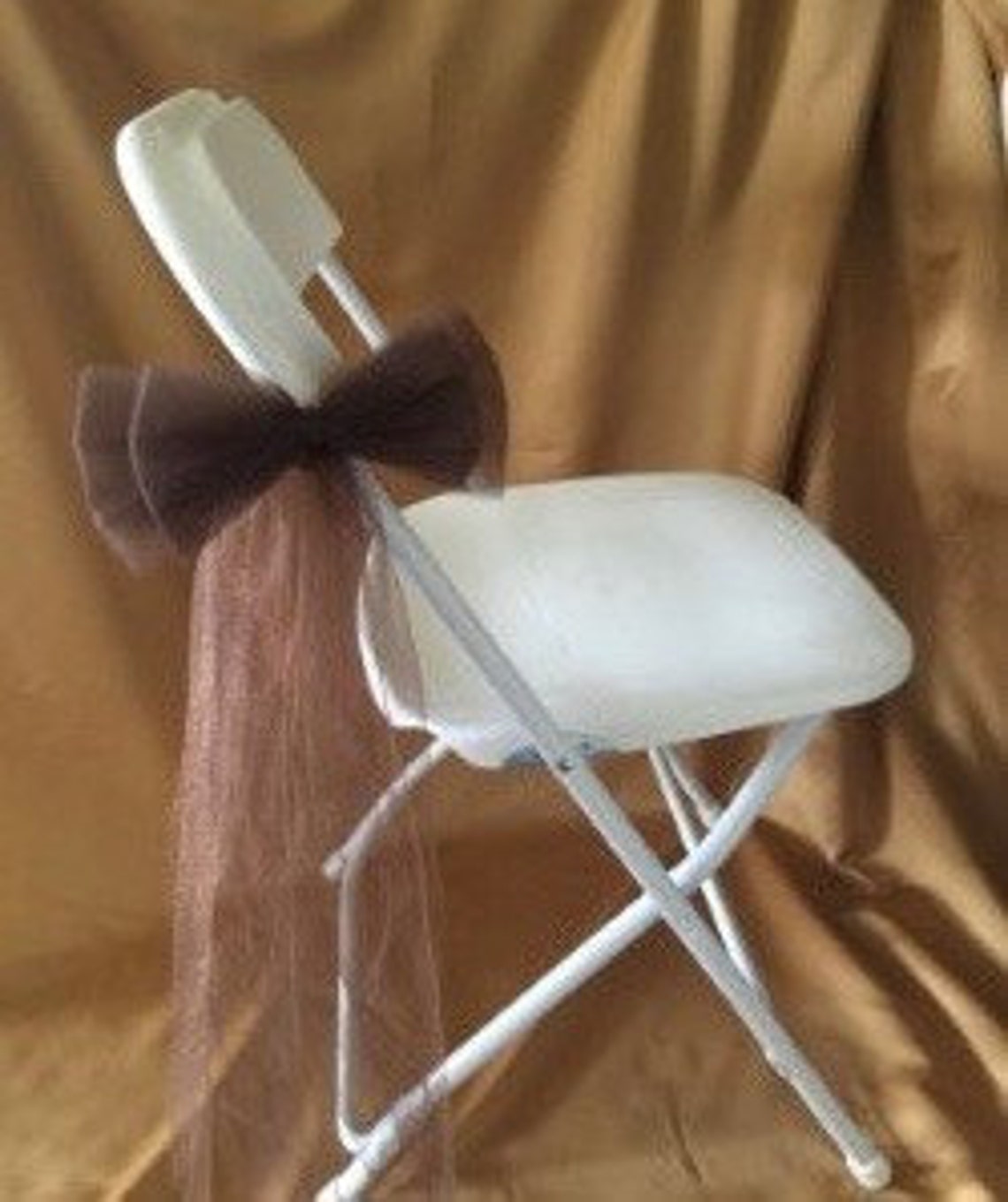 FOLDING CHAIR BOW Brown Featuring Large Gold or Silver Center Etsy