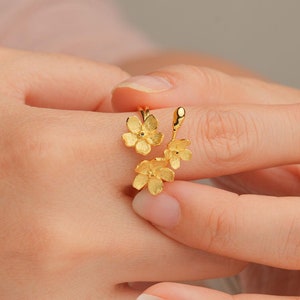 Forget-me-not Flower Ring, Romantic ArtisticIris Birth Flower Ring, Flower Jewelry, Bridal jewelry, Gift for Mom