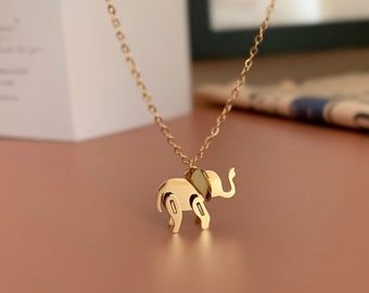 Origami Elephant Necklace,Gold Elephant Jewelry, Origami Jewellery Necklace, Elephant Pendant for Women, Gift For Mom