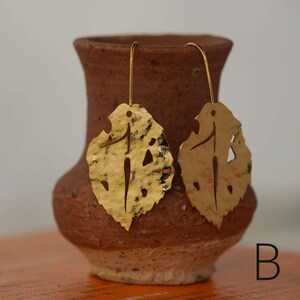 MONSTERA EARRING, Monstera Leaf, Leaf Earrings,Plant Earring,Monstera Jewelry,Botanical Earrings,Tropical Earrings,Gift for Mom B