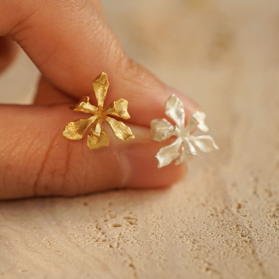 IRIS EARRINGS, Iris Flower Earring,sterling Silver Iris Jewelry