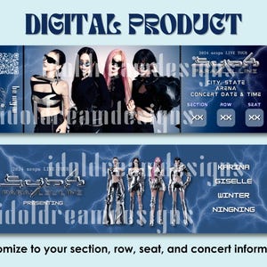 aespa Synk Parallel Line customizable concert tour ticket, aespa tour merch, aespa concert ticket, aespa whiplash, aespa tour, kpop fanmade