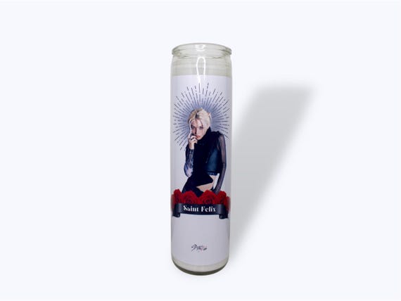 Stray Kids Felix Inspired Unofficial Saint Candle -K-Pop Fanmade Gift, stray kids gifts, stray kids stays, kpop stray kids, skz gifts, skz