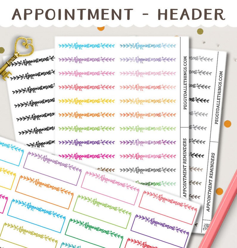 Download Appointment Planner Stickers Header Planner Stickers | Etsy