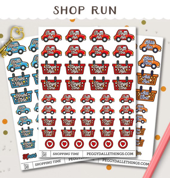 Shop Run Planner Stickers Target stickers Kmart Stickers Etsy