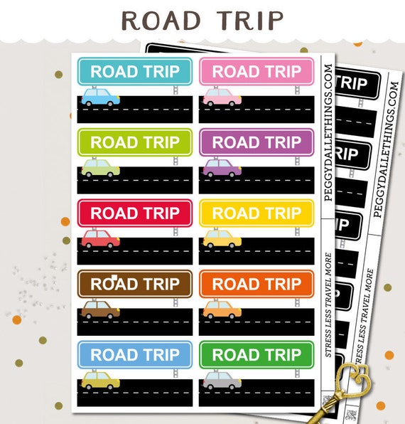 road trip planner stickers cars day off camping etsy