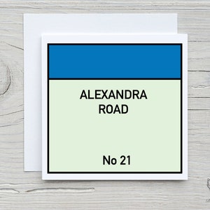 Carte pour nouvelle maison Monopoly, déménagement, carte de pendaison de crémaillère personnalisée, jolie carte de pendaison de crémaillère personnalisée, carte pour nouveau propriétaire.