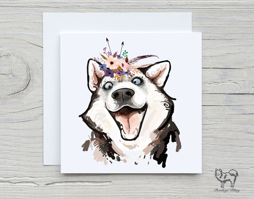 Lively Husky Dog Side View Greeting Card for Sale by NorseTech