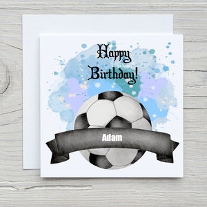 Personalised Football birthday card, Happy Birthday Football.