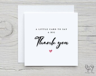 Une petite carte pour dire un grand merci, une carte de remerciement, une carte de remerciement, un cadeau de remerciement, une carte de remerciement spéciale, pour un ami, une carte de correspondance.