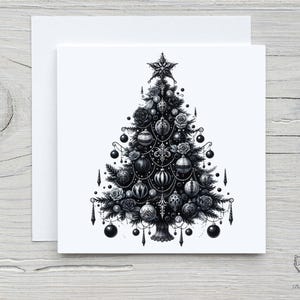 Belle carte gothique de sapin de Noël, carte de Noël.