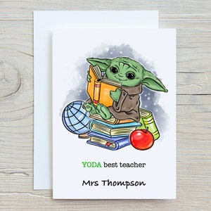 Meilleur professeur de YODA. Carte de remerciement pour professeur.