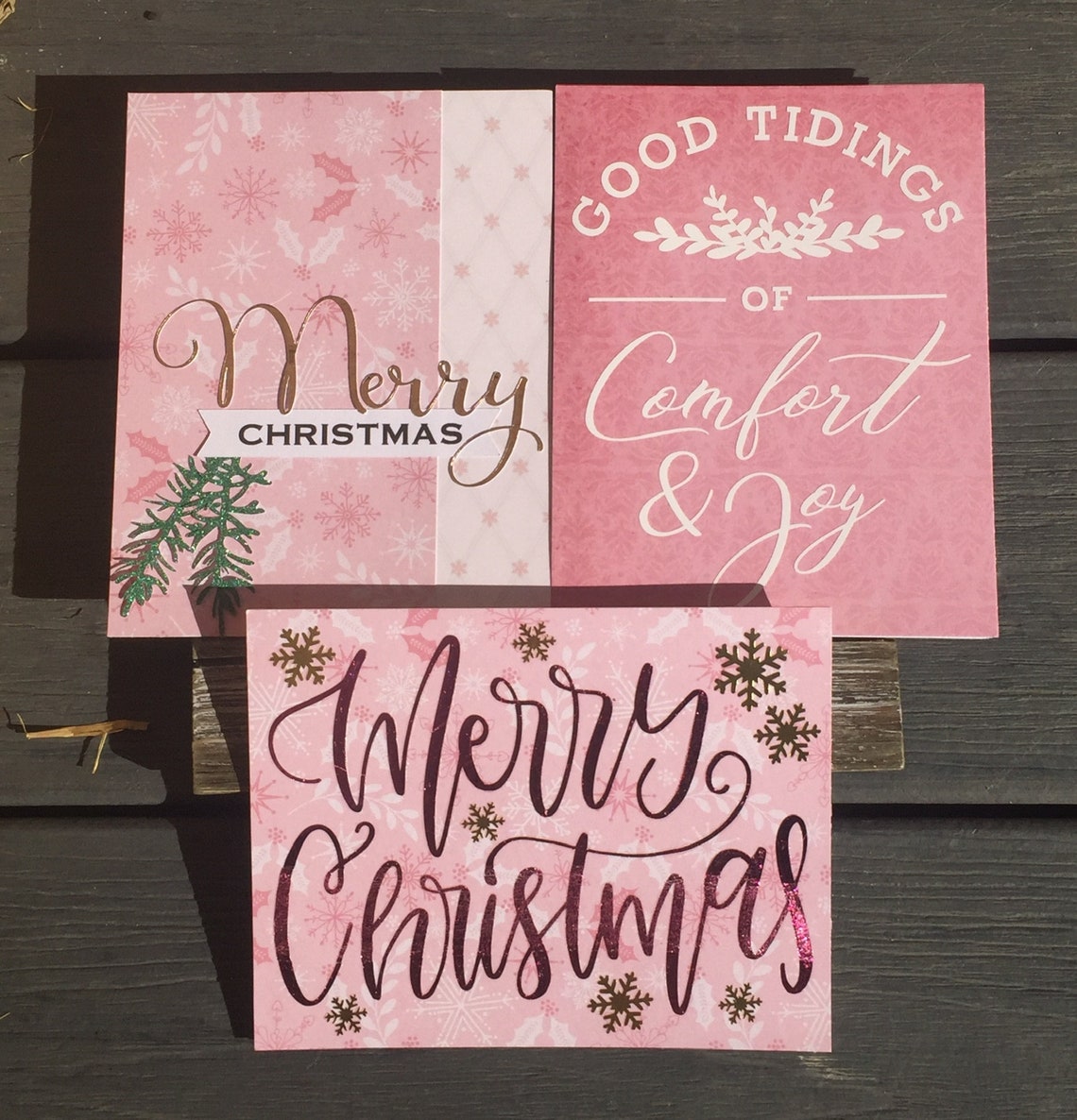 Pink Christmas Cards 