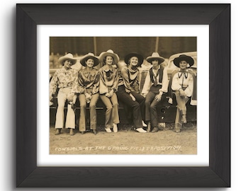Vintage Cowgirls Rodeo Photo Print: 1930 Springfield Exposition Wall Art