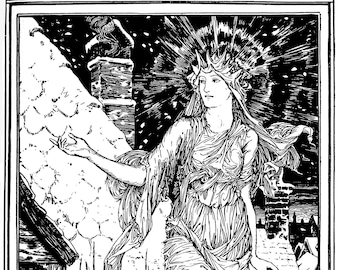 Snow Queen Vintage Art Print, 1897 Fairy Tale Illustration (Digital Download)