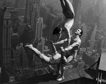 Acrobats on Empire State Building, 1934 NYC Vintage Photo (8x10 Printable)