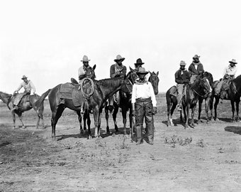 Vintage African American Cowboys Photograph: 1890s Western Life, Bonham Texas (Digital Download)