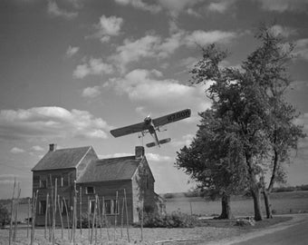 Vintage Crop Duster Airplane Photograph: 1938 Farm Art Print (Digital Download)