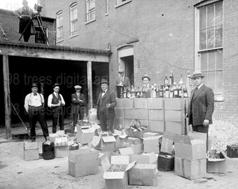 Prohibition Era Photo: 1922 Liquor Raid, USA History (Digital Download)