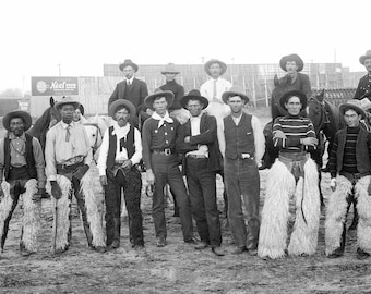 Vintage 1901 Cowboys Photograph, Nebraska Ranch Life (Digital Download)