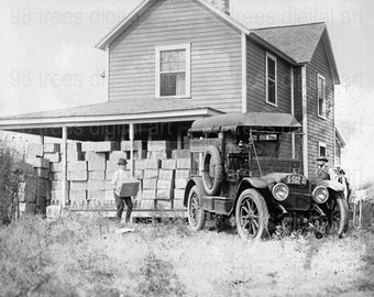 Prohibition Era Photo: Sheriff Raid, Moonshine & Ford Model T (Digital Download)