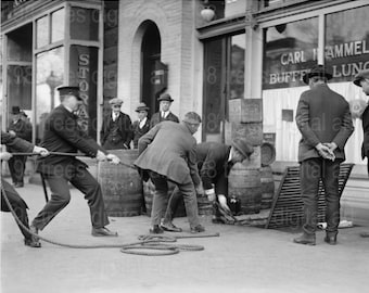 Prohibition Agents Liquor Raid Photo: Vintage Moonshine Confiscation (Digital Download)