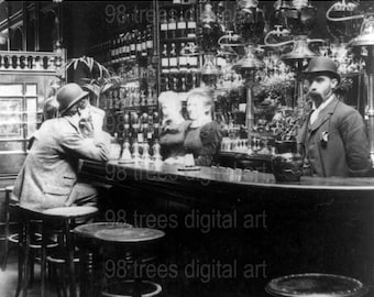 Vintage London Pub Photo: 1893 Bartender Art Print (Digital Download)