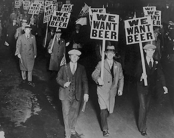 Vintage Prohibition Protest Photo: "We Want Beer" - 1931 (Digital Download)