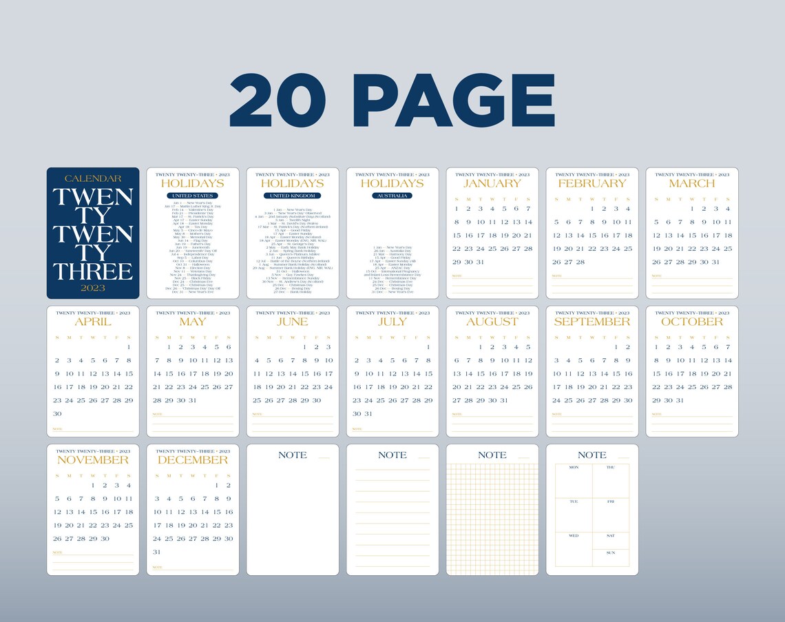 Spanish Calendar 2023 2023 Calendar United States United Kingdom Holiday & Etsy