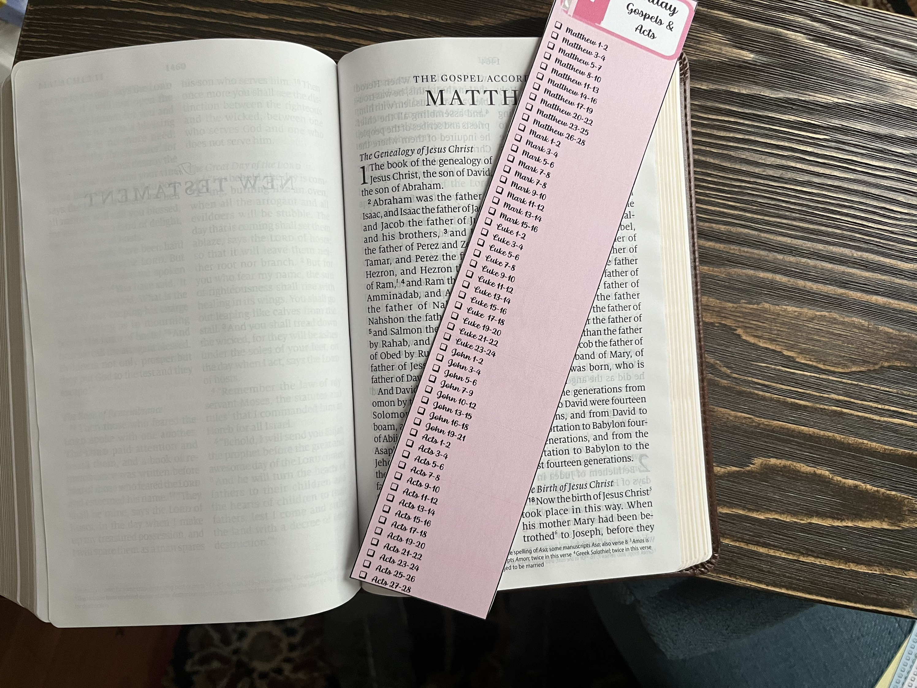 Printable 52 Week Bible Reading Plan Bookmark Checklist - Bible Reading ...