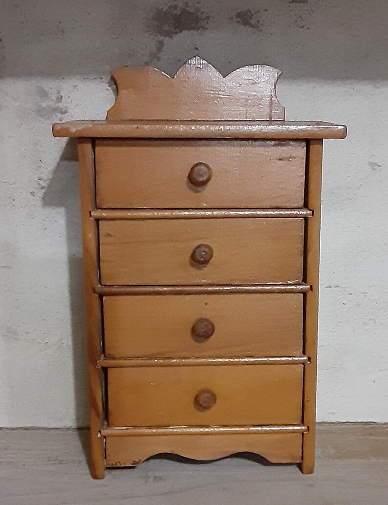 Antique Hand Made Wooden Doll Chest of Drawers Spice Box Etsy