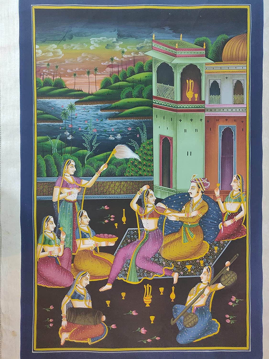 Beautiful Rajasthani Wall Decor Painting Maharaja Maharni Etsy