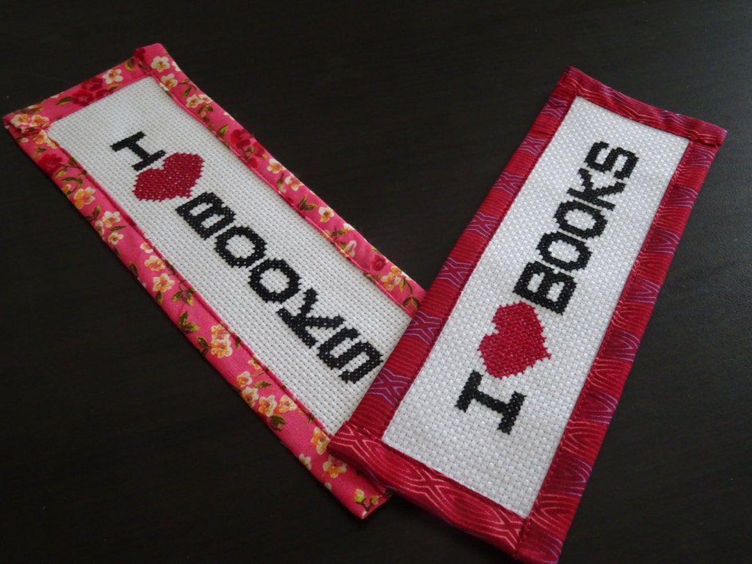 I Love Books - Modern Cross Stitch Bookmark - Downloadable PDF Format ...